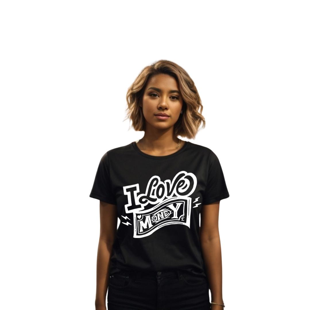 "I Love Money" 100% Cotton Short Sleeve T-Shirt S/M/L